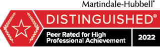 Martindale-Hubbell Distinguished peer rated for high professional achievements 2022